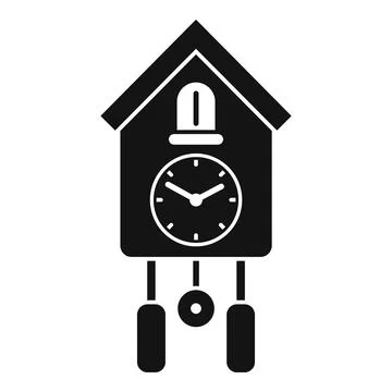 Cuckoo clock striking icon showing time passing Stock Illustration