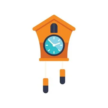 Cuckoo clock striking showing time passing quickly Stock Illustration