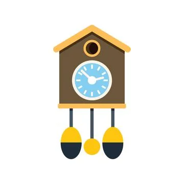 Cuckoo clock striking showing time passing quickly Stock Illustration