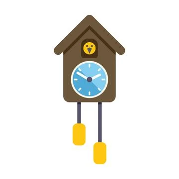 Cuckoo clock striking showing time passing quickly Stock Illustration
