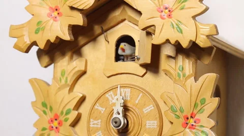 Cuckoo Clock Twelve Chimes (HD) Stock Footage 3779758