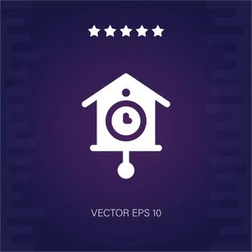 Cuckoo clock vector icon Stock Illustration