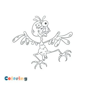 Cuckoo from a clock. Vector illustration in the form of coloring. Stock Illustration