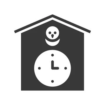Cuckoo clock vector solid design pixel perfect Illustrazione stock