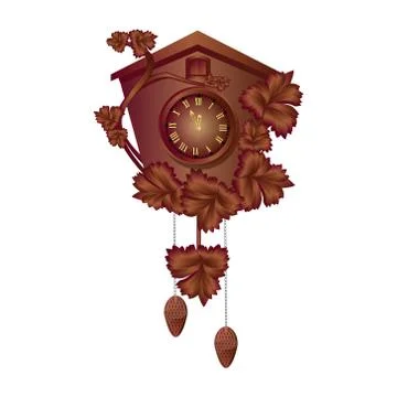 Cuckoo clock wall Stock Illustration