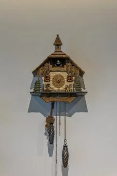 Cuckoo clock on the wall Stock Photos