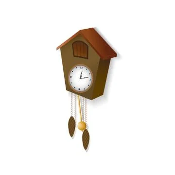 Cuckoo ?lock brown on a white background Stock Illustration