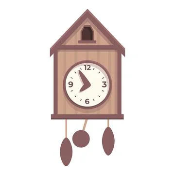 Cuckoo watch icon cartoon vector. Old clock Stock Illustration