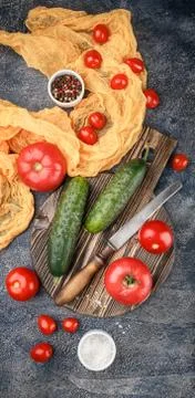 Cucumber and cherry tomatoes Stock Photos