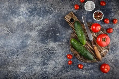 Cucumber and cherry tomatoes Stock Photos