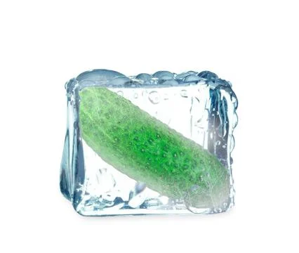 Cucumber and ice Stock Photos