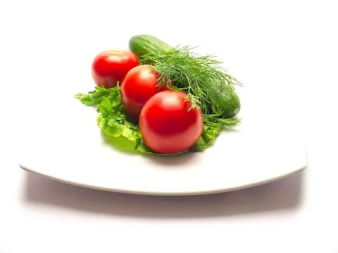 Cucumber and tomatoes Stock Photos
