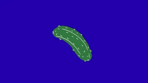 Cucumber animation on blue background Vidéo 333560805