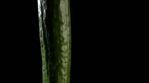 Cucumber on black background 스톡 동영상 64747741