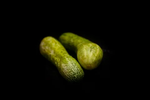 Cucumber on a black background 스톡 사진