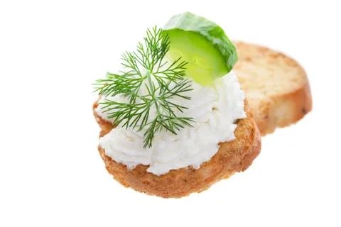 Cucumber canape Foto stock