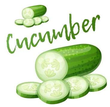Cucumber. Cartoon vector icon isolated Stock Illustration