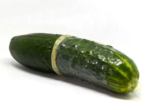 Cucumber in a condom Foto stock