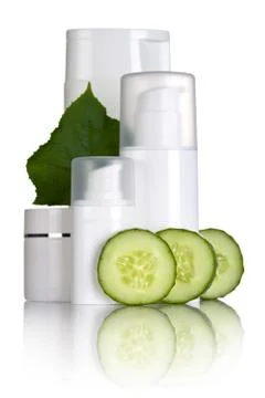 Cucumber cosmetics Stock Photos