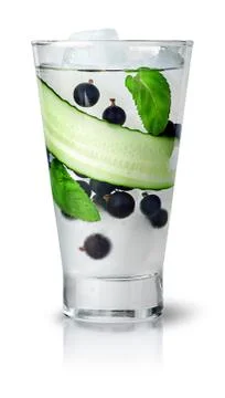 Cucumber currant lemonade with mint Stock Photos