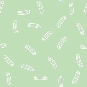Cucumber cut line vector seamless pattern Stock Illustration
