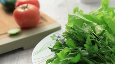 CUCUMBER CUTTING Stock Footage 155411674