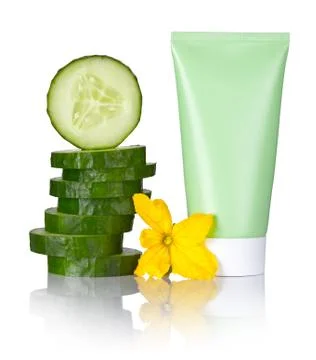 Cucumber face mask Stock Photos