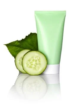 Cucumber face mask Stock Photos