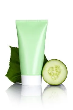 Cucumber face mask Stock Photos