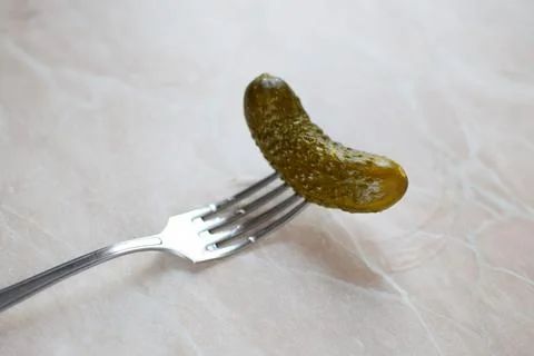 Cucumber on a fork Foto stock