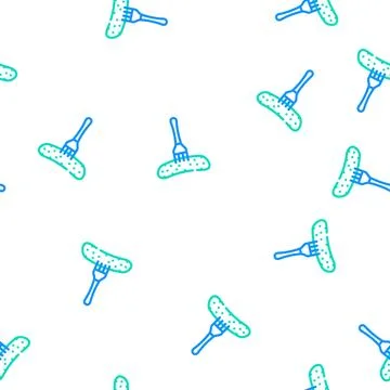 Cucumber on fork vector seamless pattern Stock Illustration