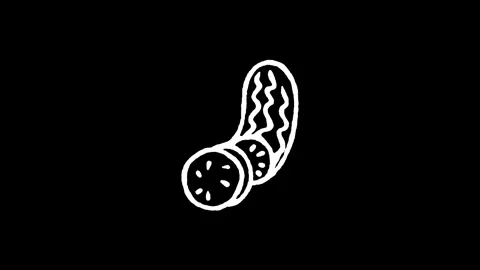 Cucumber Fresh Sliced Vegetable Icon Stock Footage 345592915