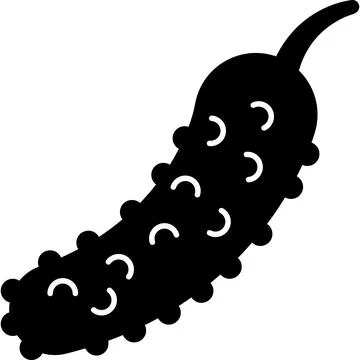 Cucumber Glyph Icon Vegetable Vector Stock Illustration