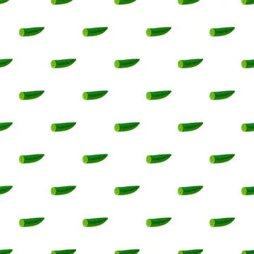 Cucumber halves seamless pattern with fresh organic vegetables Stock Illustration