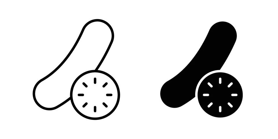 Cucumber icon vector, symbol, logo illustrations Stock Illustration