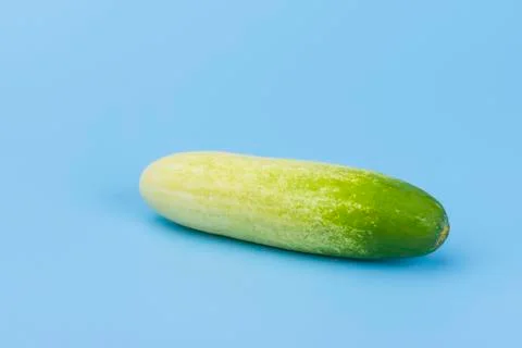 A cucumber isolated on blue Stock Photos