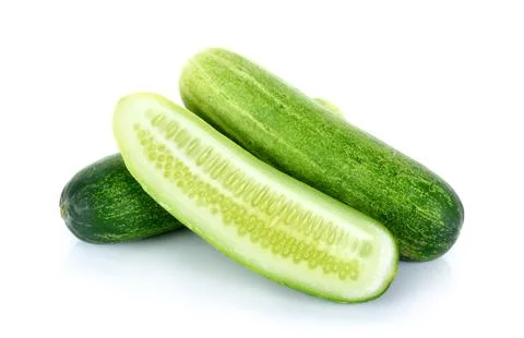 Cucumber isolated on the white background Stock Photos