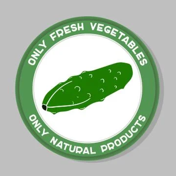 Cucumber Label Design Stock Illustration