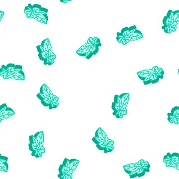 Cucumber leaf isometric icon seamless pattern Stock Illustration