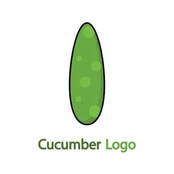 Cucumber logo in flat design Stock Illustration