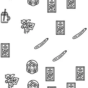 Cucumber Natural Bio Vegetable Vector Seamless Pattern Illustrazione stock