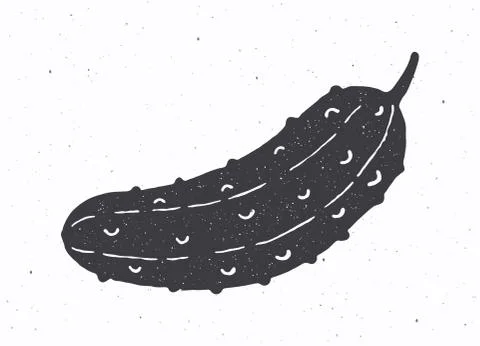 Cucumber or pickle silhouette. Vector illustration. Stock Illustration