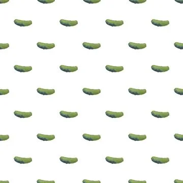 Cucumber pattern creating a seamless food background Stock Illustration