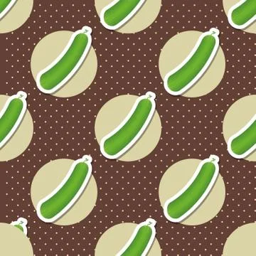 Cucumber pattern. seamless texture with ripe green cucumbers Stock Illustration