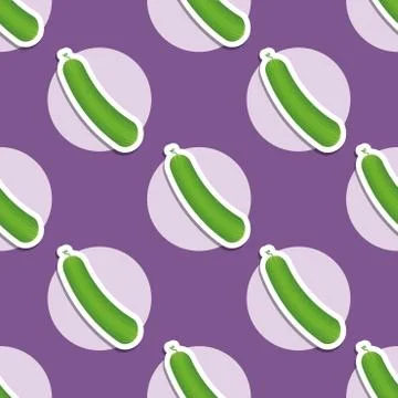 Cucumber pattern. seamless texture with ripe green cucumbers Stock Illustration
