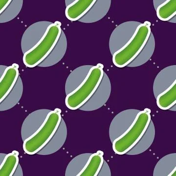 Cucumber pattern. seamless texture with ripe green cucumbers Stock Illustration