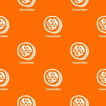 Cucumber pattern vector orange Stock Illustration