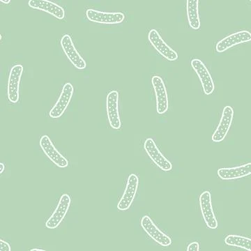 Cucumber with pimples line vector seamless pattern Stock Illustration