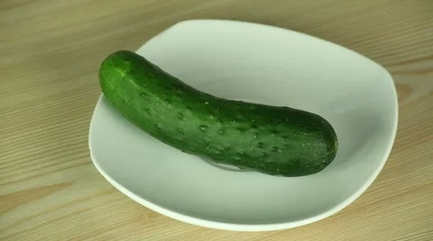 Cucumber on the plate Stock Footage 51306282