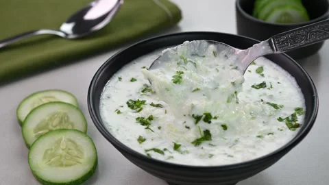 Cucumber Raita Stock Footage 287982415